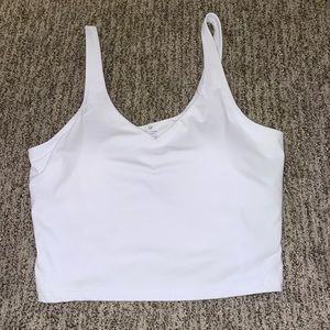 white cropped tank